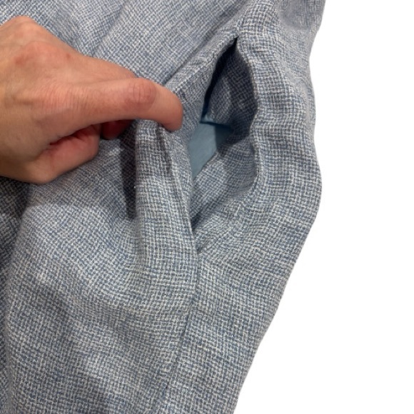 Faherty Linen Hana Dress Blue Basket Weave Medium Shift pockets relaxed - Picture 8 of 9